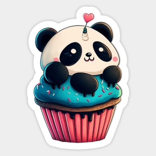 Kawaii Cute cupcake Panda Sticker